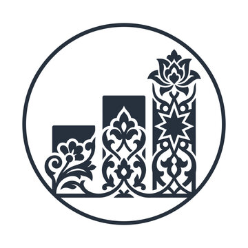 Islamic floral mandala vector, traditional arabesque circular ornament, black filigree motif for laser cutting