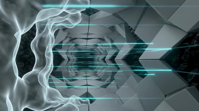 4K Abstract Biological Neurons Transforming into Digital Neural Matrix Loop