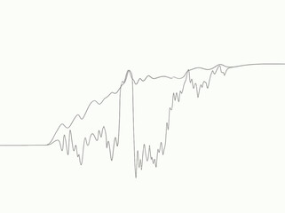 Fototapeta premium Abstract graph lines show volatility and growth while indicating financial market trends and economic data