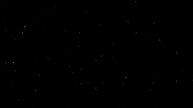 Old film tape defects white stars scattered across deep dark infinite black night sky. Ideal for astronomy, space, background, night concepts.