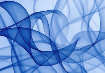 Naklejka premium Abstract blue flowing waves with geometric lines on a soft light background