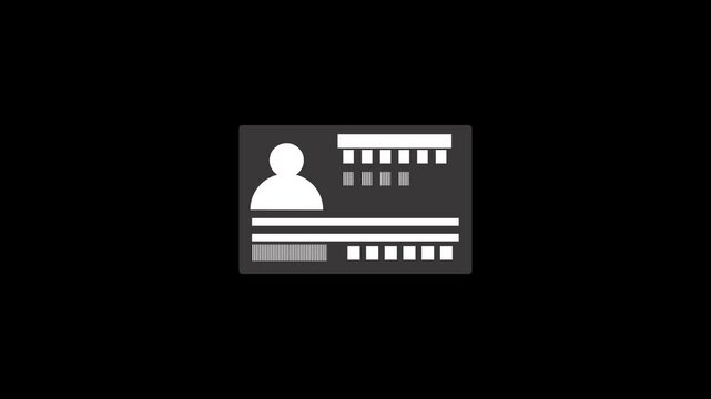 Simple user profile icon showing a person silhouette inside a rectangular card shape for digital interface design and web application navigation elements