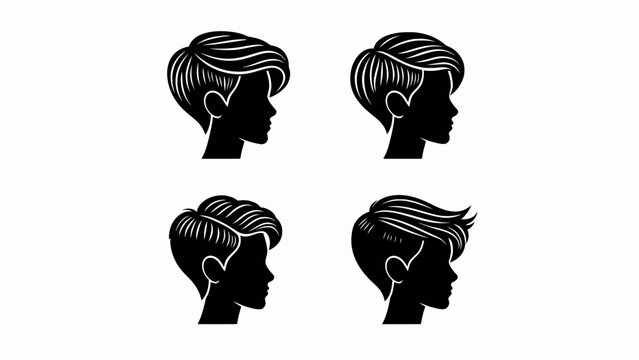 Modern Short Hairstyles for Women: Side Profile Silhouettes
