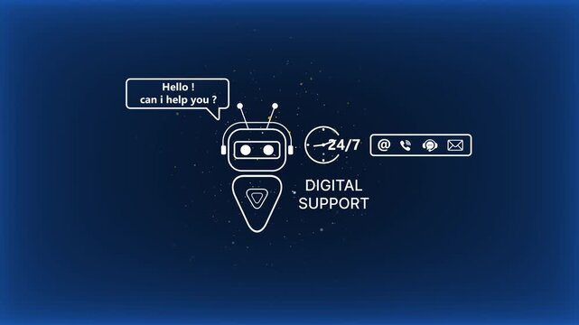 Digital support robot 24/7 customer service chatbot interface 24/7 support