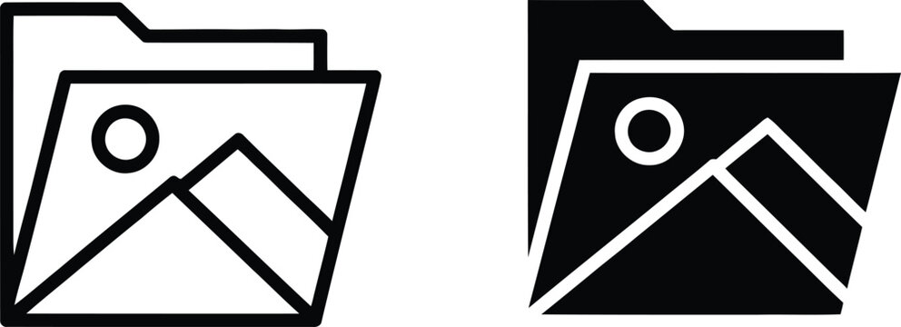 Minimal folder icon with photo preview and stack effect