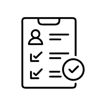 Document complete with user icon and checkmarks, done concept.