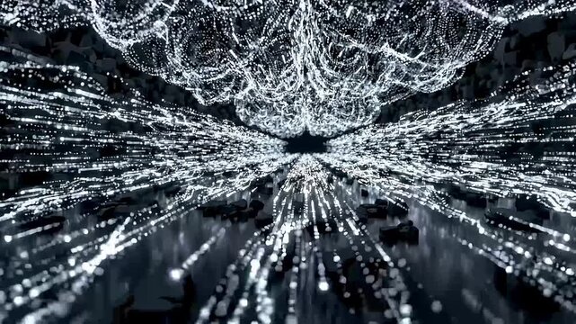 4K Infinite Brain Mapping Animation with Traveling White Light Signals Loop