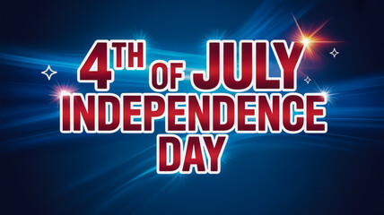 Fototapeta premium 4th of independence day celebration text design