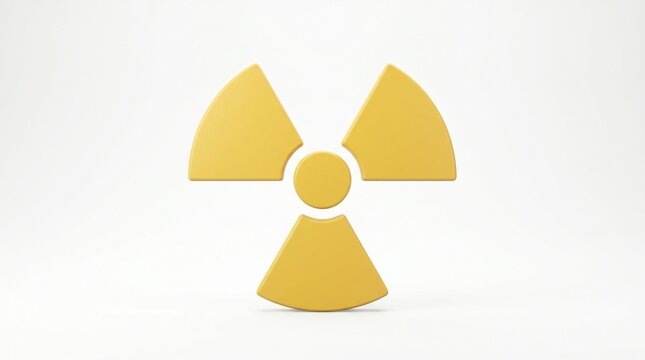 3d rendering of a yellow radiation hazard symbol isolated on white background