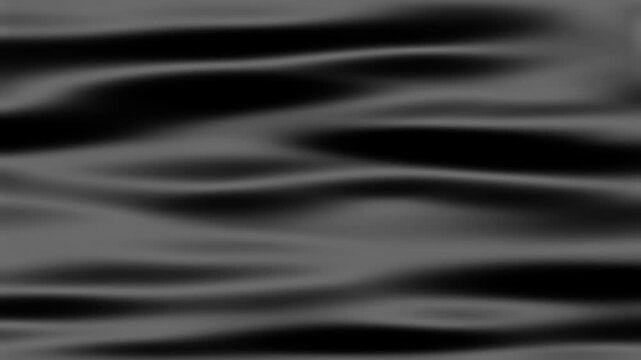 Abstract black silk background with soft waves and folds