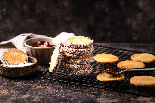 Alfajores, traditional Spanish sandwich cookies