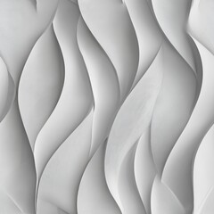 Obraz premium Abstract wavy white pattern creating a flowing background. Abstract white waves forming a seamless, organic 3D pattern with smooth texture
