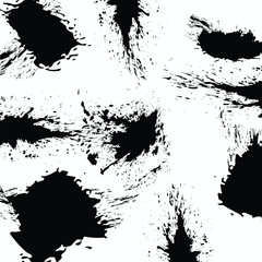 Obraz premium Black ink splatters on with dynamic brush strokes and texture