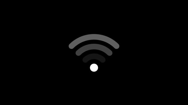 A simple, clean, and iconic representation of a Wi-Fi signal, symbolizing wireless connectivity and internet access. This minimalist design is perfect for technology and communication-related content