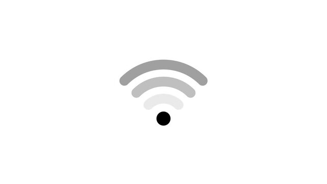A simple, clean, and iconic representation of a Wi-Fi signal, symbolizing wireless connectivity and internet access. This minimalist design is perfect for technology and communication-related content