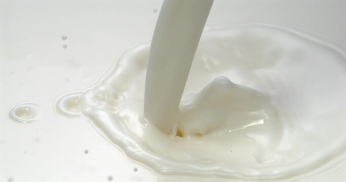 Milk pouring with splash in super slow motion 1000 fps