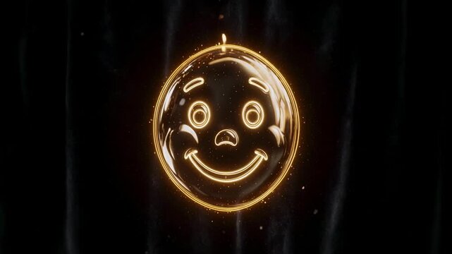 abstract animated concentric circles with smiley face transition