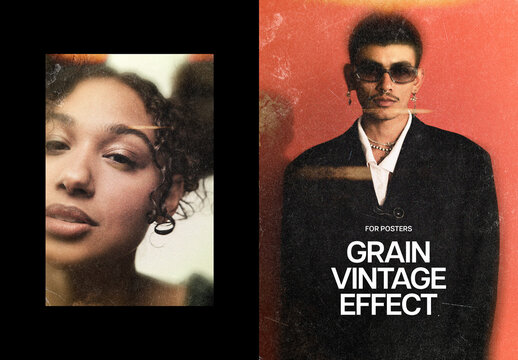 Grain Vintage Photo Effect For Poster And Print Design