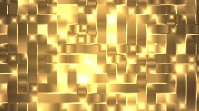 Abstract coffee gold gradient animation featuring a woven-like texture with interlaced glossy forms, soft luminous highlights, and shimmering motion.