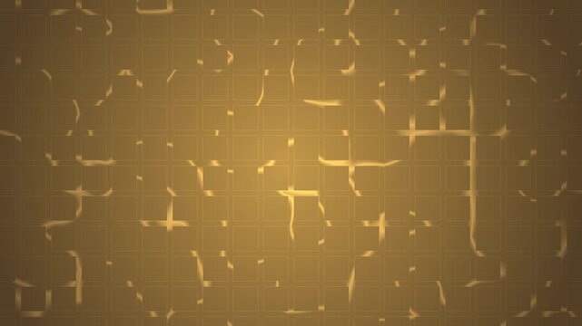 Abstract coffee gold gradient animation featuring a geometric grid texture with soft wavy light flashes moving inside the cells.