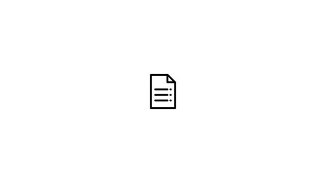 writing paper icon animation on green screen background 