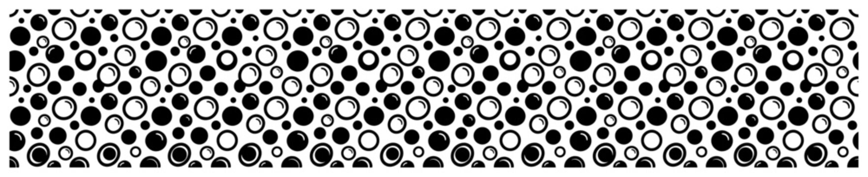 Circular bubble pattern border with monochrome dots and rounded elements