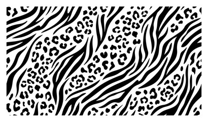 Fototapeta premium Animal skin pattern mixing leopard spots and zebra stripes
