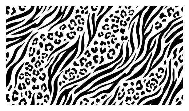 Animal skin pattern mixing leopard spots and zebra stripes