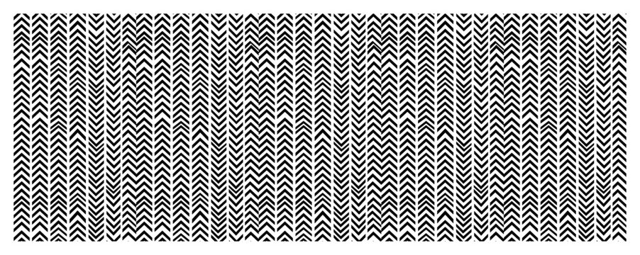 Herringbone chevron geometric pattern with repeating vertical zig zag elements in seamless monochrome vector style