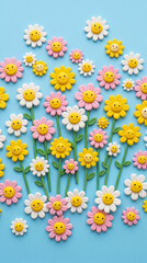 Obraz premium colorful flowers on a white background
