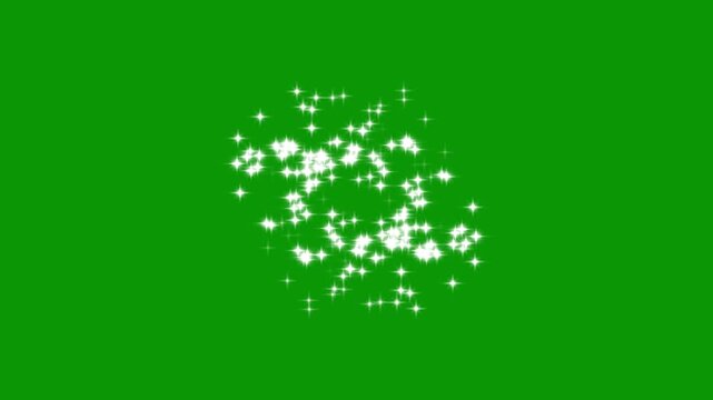Fast line glitter motion, glowing light trails, 2d glitter stars line animation. glowing magic glitter stars flash or explosion effect.star line motion on green screen.4K