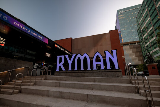 Nashville, Tennessee - June 7, 2026: Exterior views of the historic Ryman Auditorium, the former home of the Grand Ole Opry and one of Nashville&rsquo;s most famous music landmarks.
