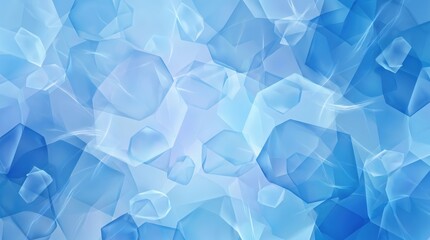 Obraz premium Abstract blue background with geometric crystal shapes and soft light effects