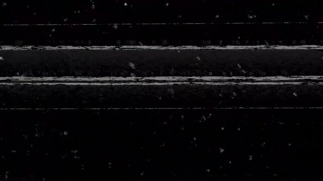 Old film tape defects tv static design with dark film noise and white horizontal lines perfect for adding a retro, vintage feel to projects.