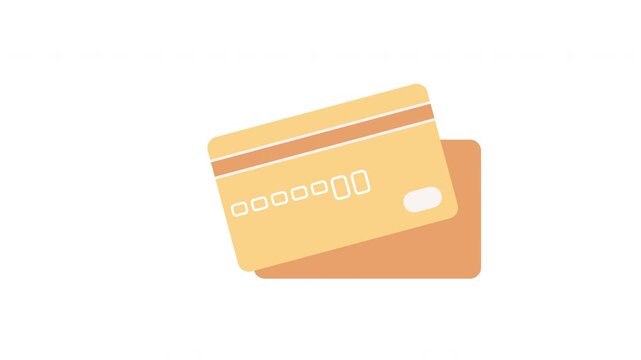 Animated Flat Orange Credit Card Payment Icon
