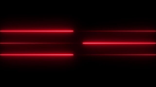 Abstract glowing red neon lines motion background, digital data stream animation ,Technology Concept animated moving led light screen box 3d rendering, futuristic laser spectrum backdrop 4k video .