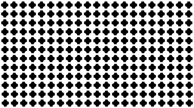 Seamless geometric pattern with black circles and crosses
