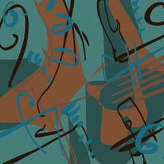 Abstract image for printing. Picture for modern interiors. The picture is painted by hand on a tablet. © neurostructure