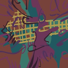 Abstract image for printing. Picture for modern interiors. The picture is painted by hand on a tablet. © neurostructure