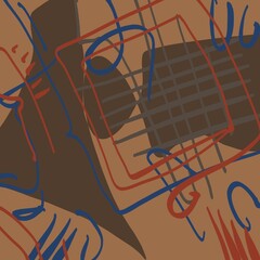 Abstract image for printing. Picture for modern interiors. The picture is painted by hand on a tablet. © neurostructure