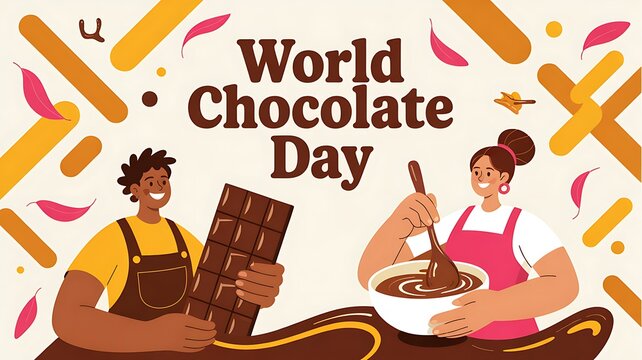 World chocolate day celebration with chocolate makers