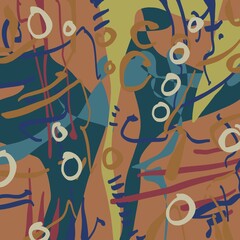 Abstract image for printing. Picture for modern interiors. The picture is painted by hand on a tablet. © neurostructure