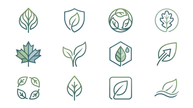 Elegant Minimalist Leaf Logo Design with Organic Shapes for Versatile Corporate Branding and Sustainable Business Identity Solutions