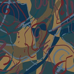 Abstract image for printing. Picture for modern interiors. The picture is painted by hand on a tablet. © neurostructure