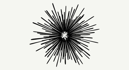 Dynamic Radial Lines Explosion or Starburst Effect on a Bright Studio Background © Oska