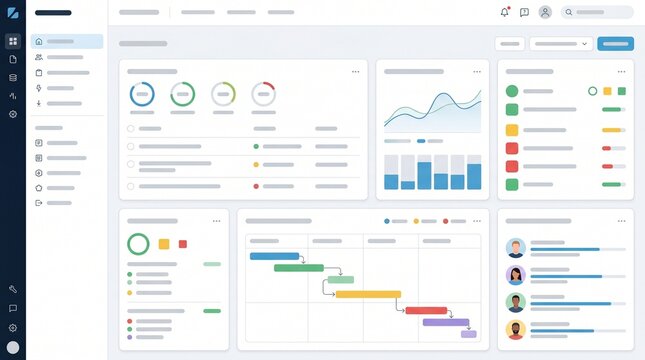Modern Project Management Dashboard with Gantt Chart and Analytics Interface