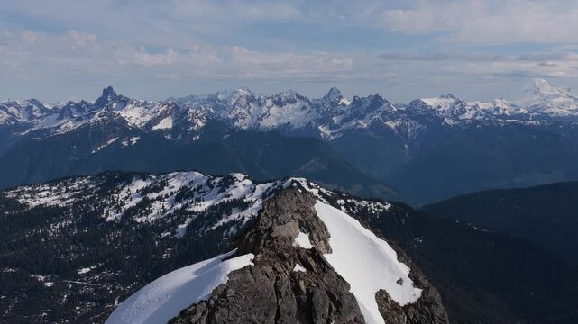 Majestic Snow-Capped Mountain Range in Beautiful British Columbia, Canada