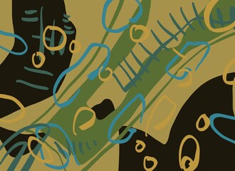 Abstract image for printing. Picture for modern interiors. The picture is painted by hand on a tablet. © neurostructure