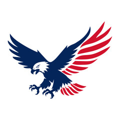 Fototapeta premium Patriotic bald eagle mascot logo vector