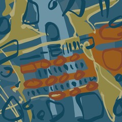 Abstract image for printing. Picture for modern interiors. The picture is painted by hand on a tablet. © neurostructure